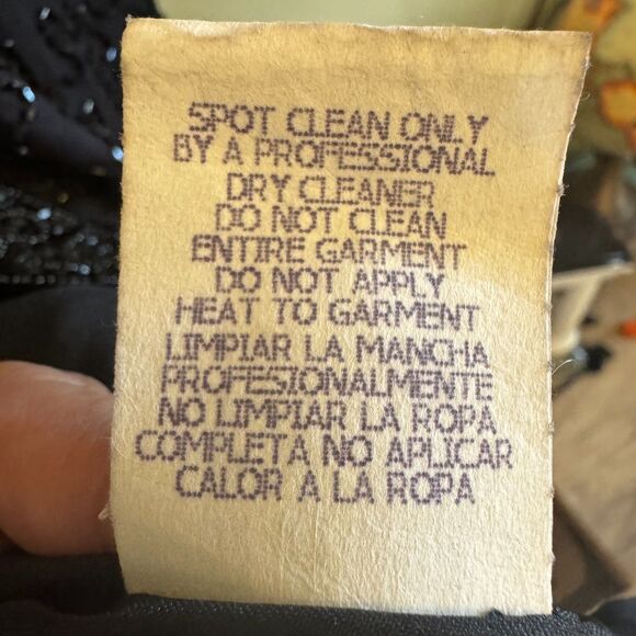 VTG Black Tie Silk Marina  Beaded Sequence Jacket ‎ XL/1X Beautiful! - Picture 6 of 12